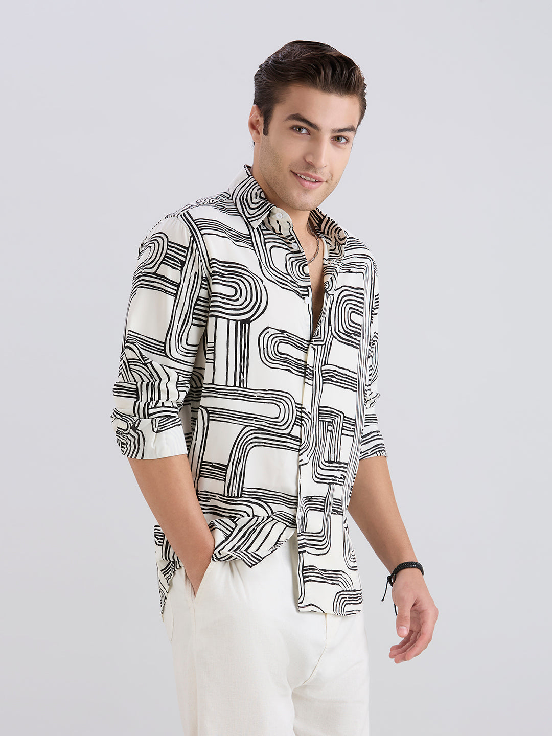 Chromatic Printed Shirt - White