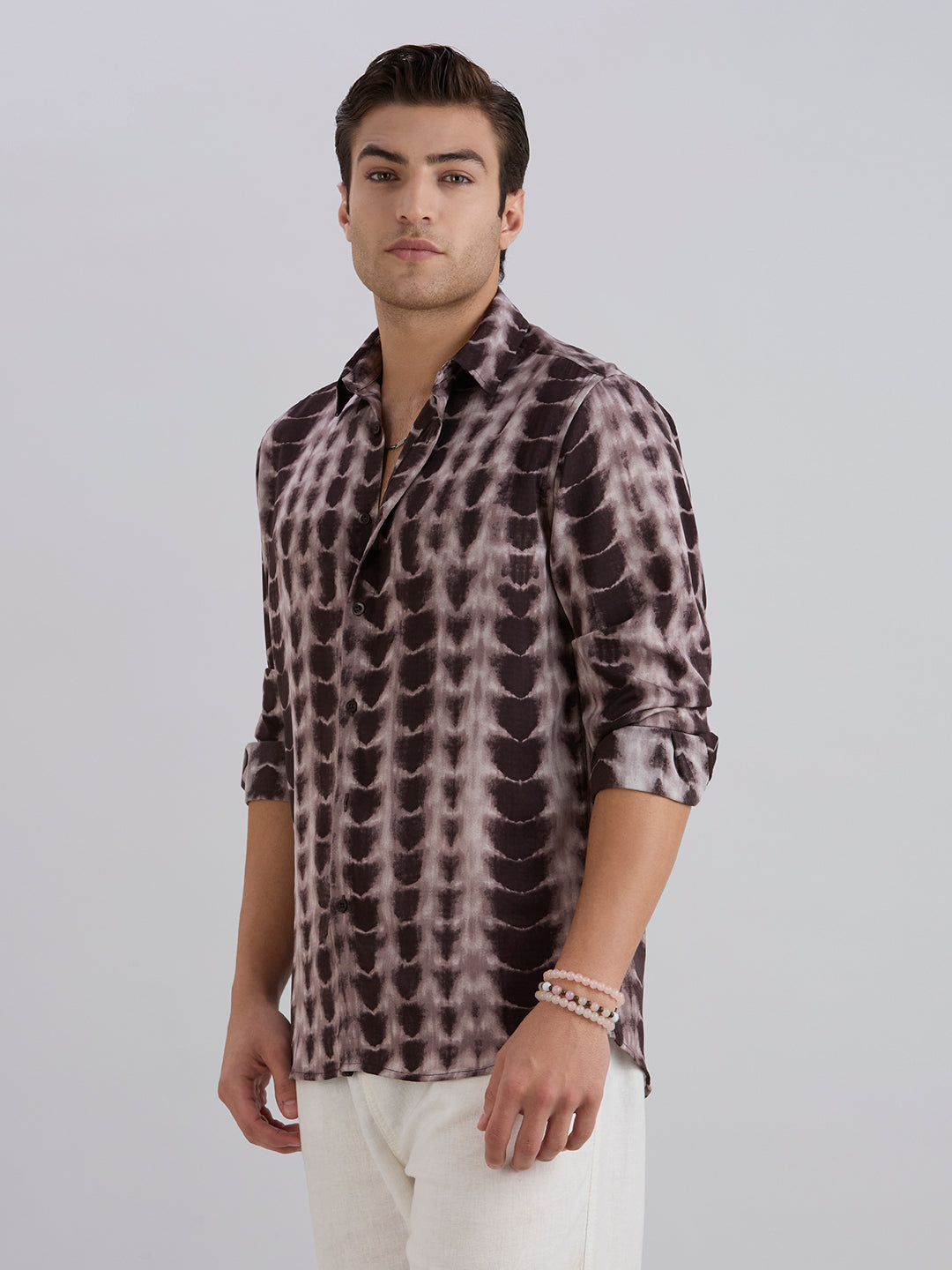 Scales Printed Shirt - Brown