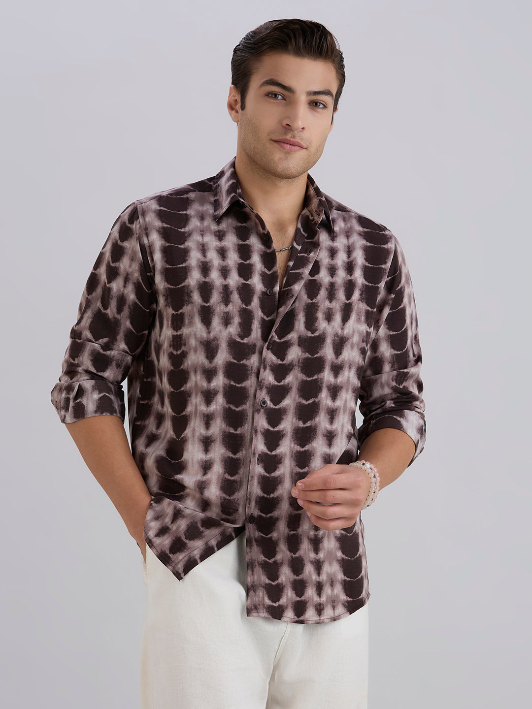Scales Printed Shirt - Brown