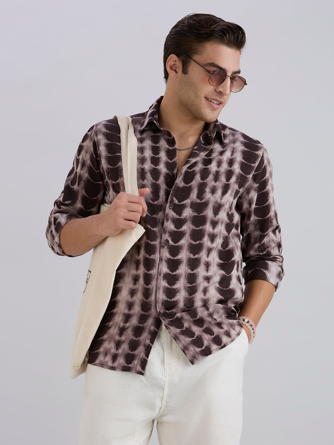 Scales Printed Shirt - Brown