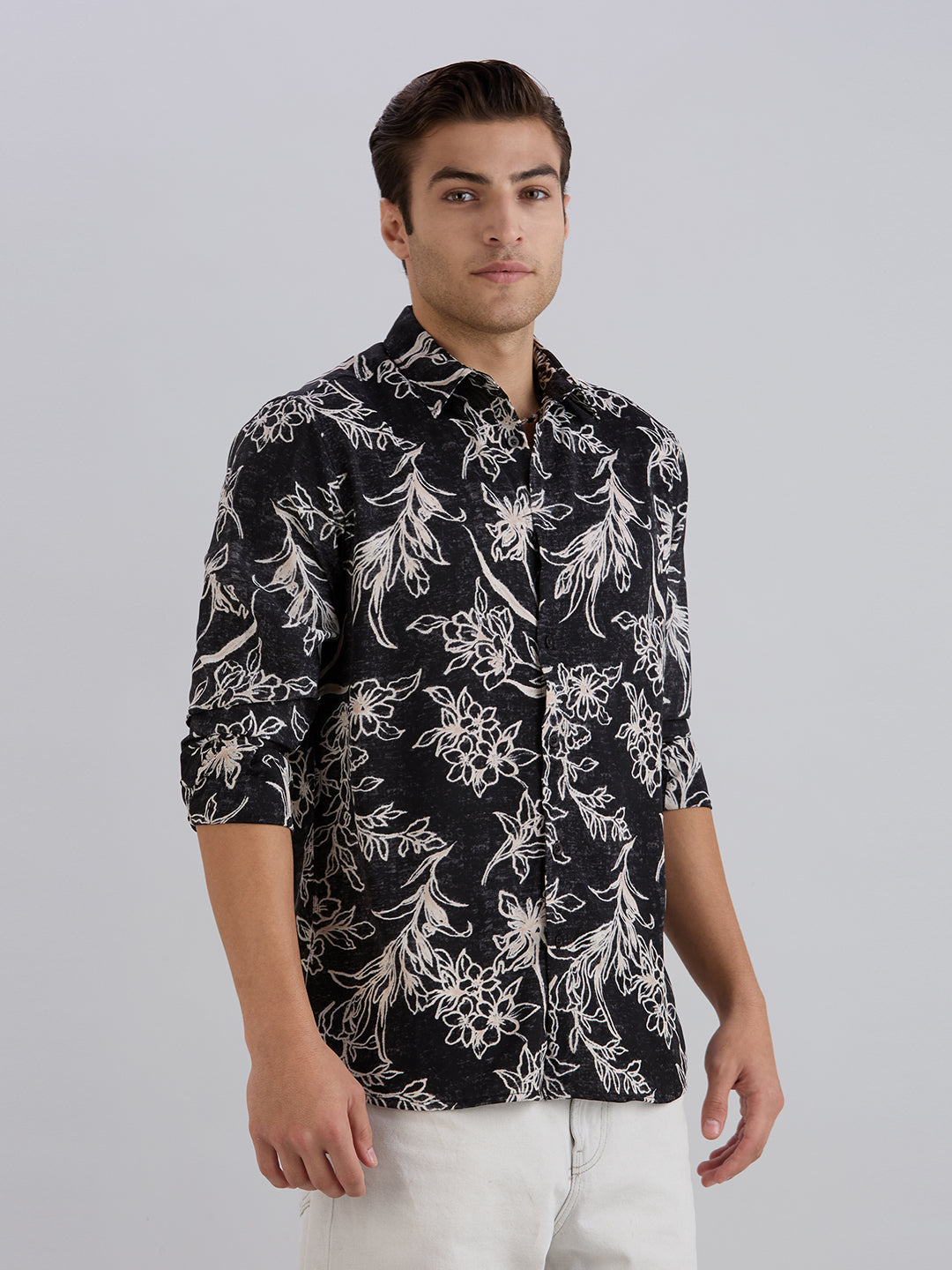 Bloom Printed Shirt - Black