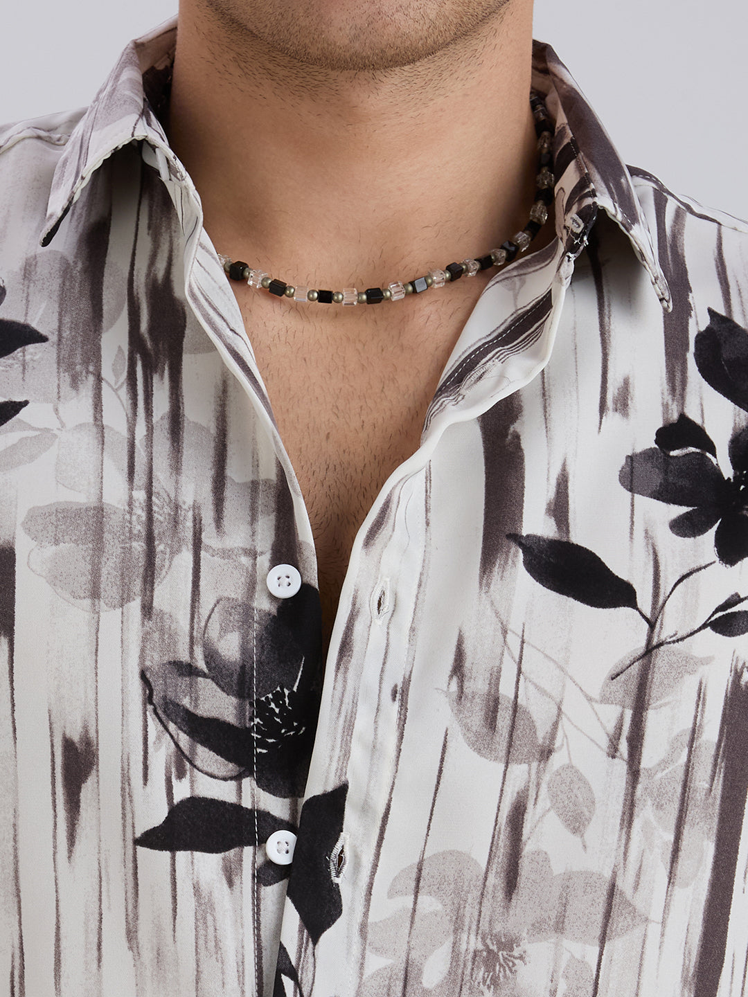 Petal Printed Shirt - White