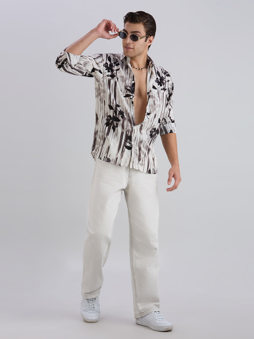 Petal Printed Shirt - White