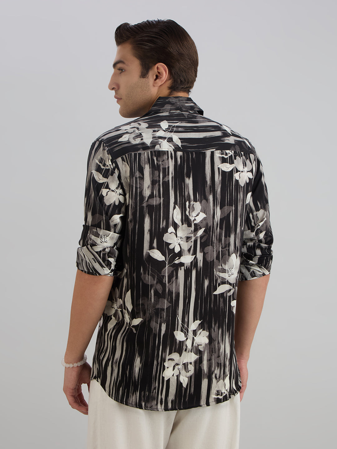 Petal Printed Shirt - Black