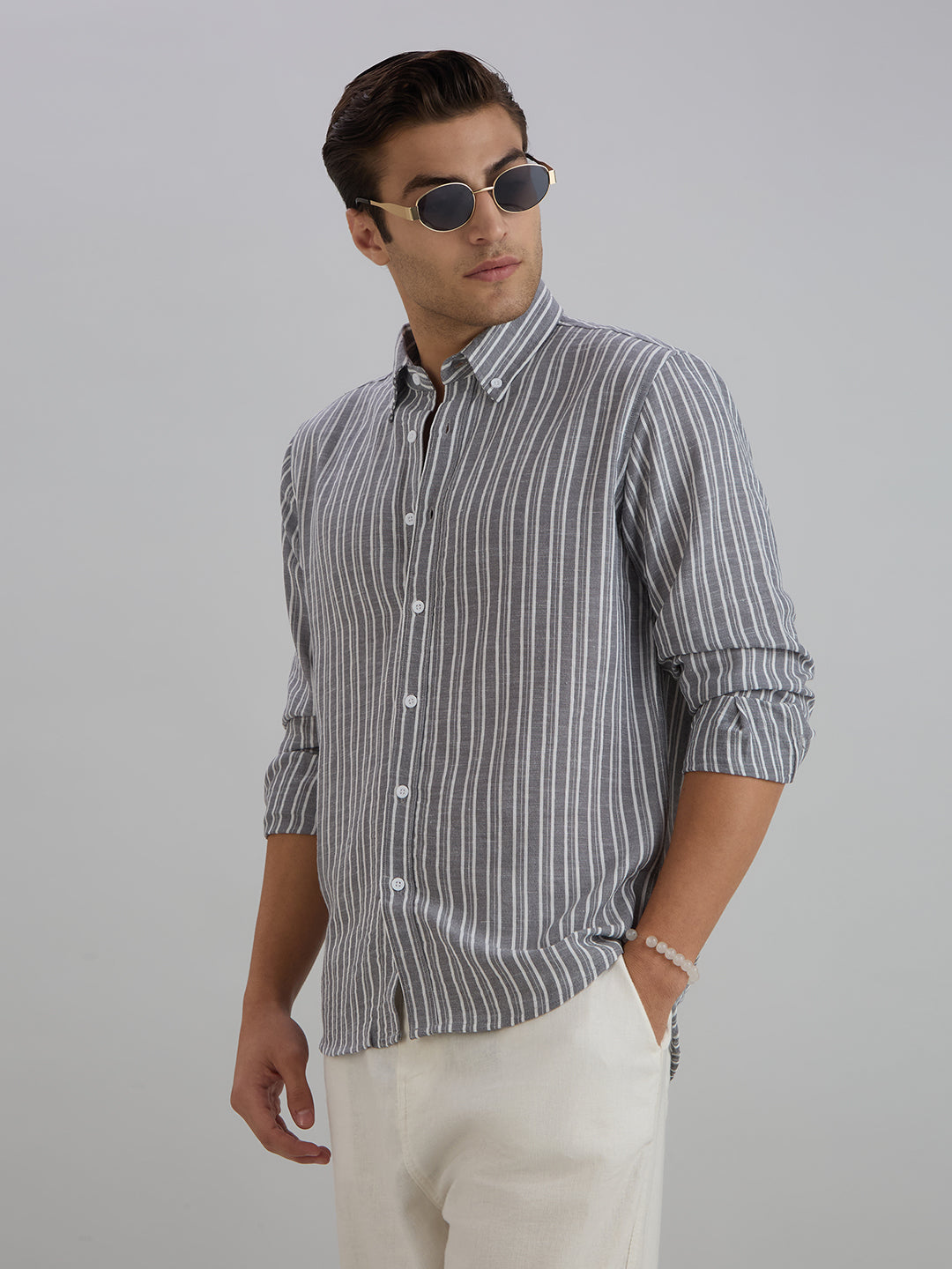 Horizon Stripes Shirt - Grey
