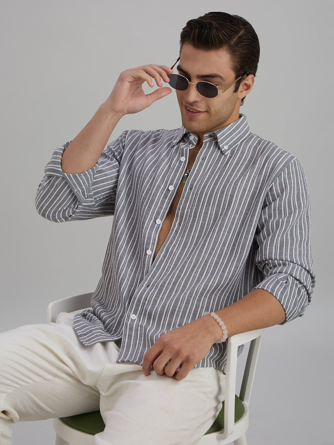 Horizon Stripes Shirt - Grey