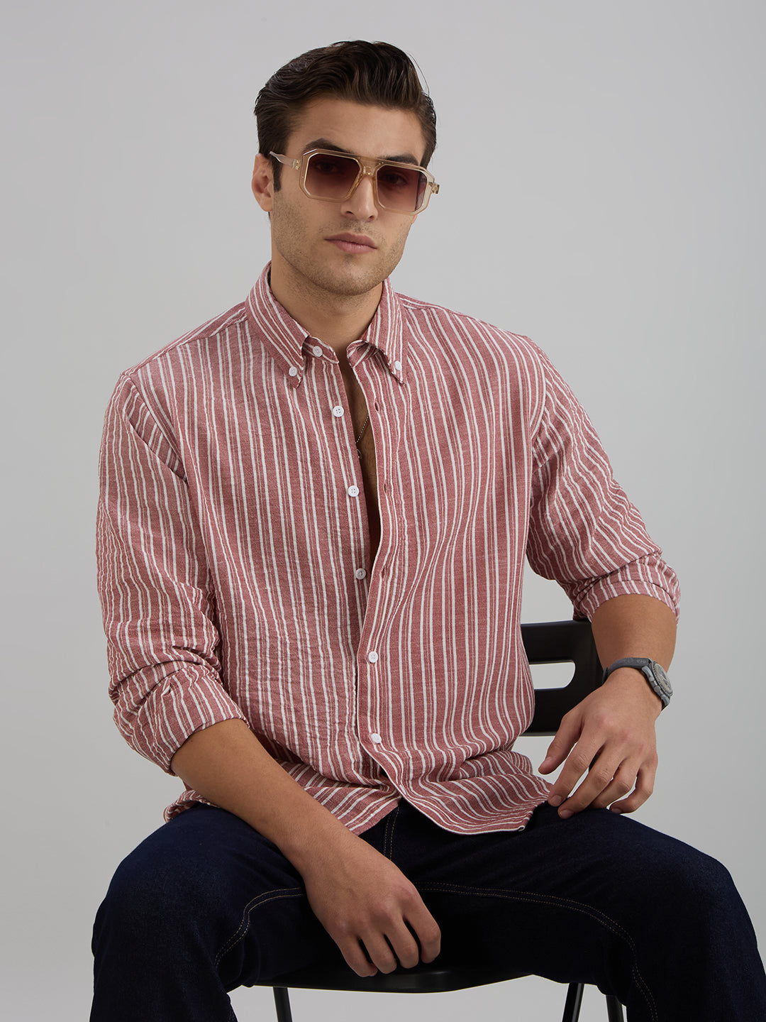 Horizon Stripes Shirt - Red