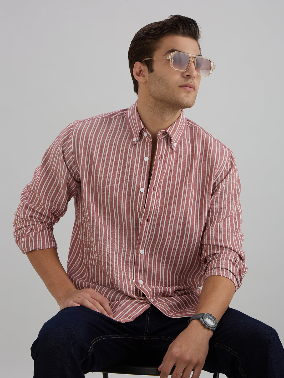 Horizon Stripes Shirt - Red