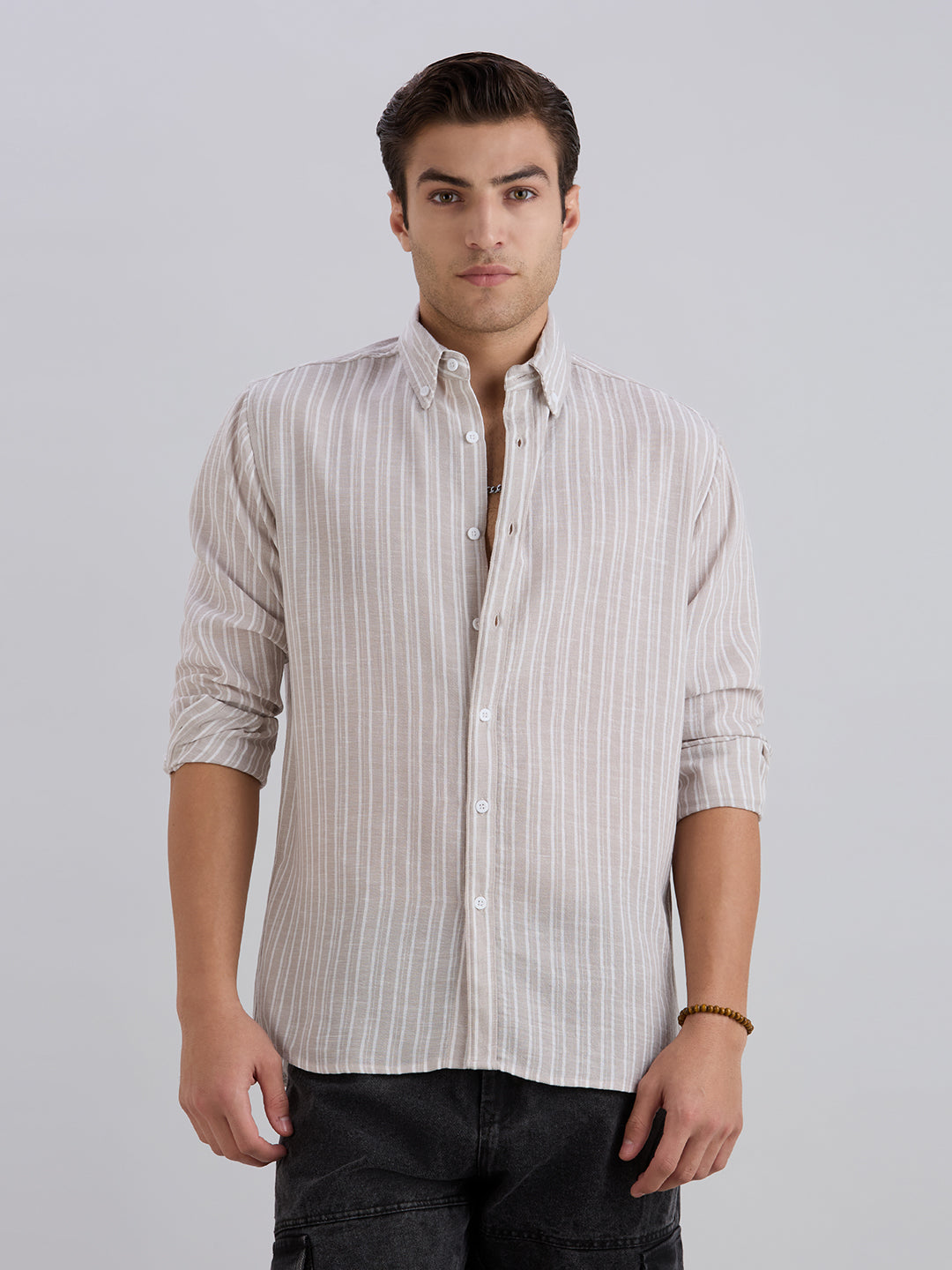 Horizon Stripes Shirt - Light Brown