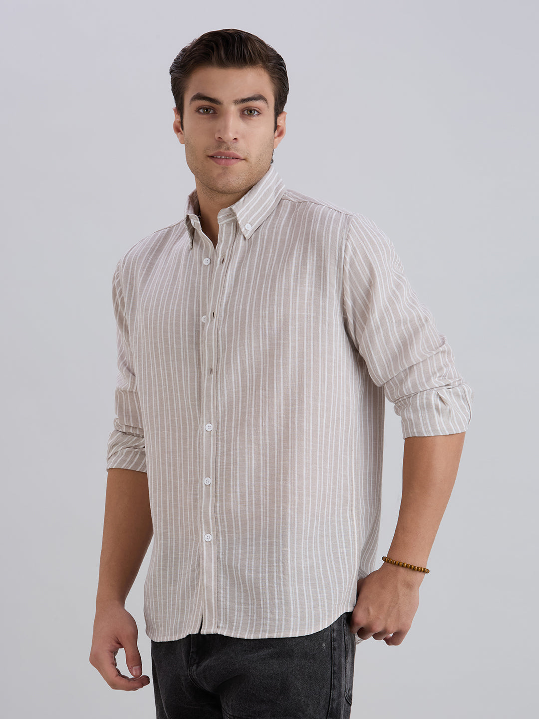Horizon Stripes Shirt - Light Brown