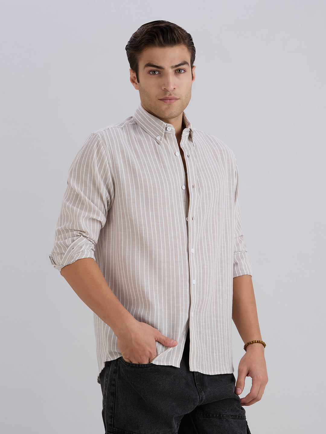 Horizon Stripes Shirt - Light Brown