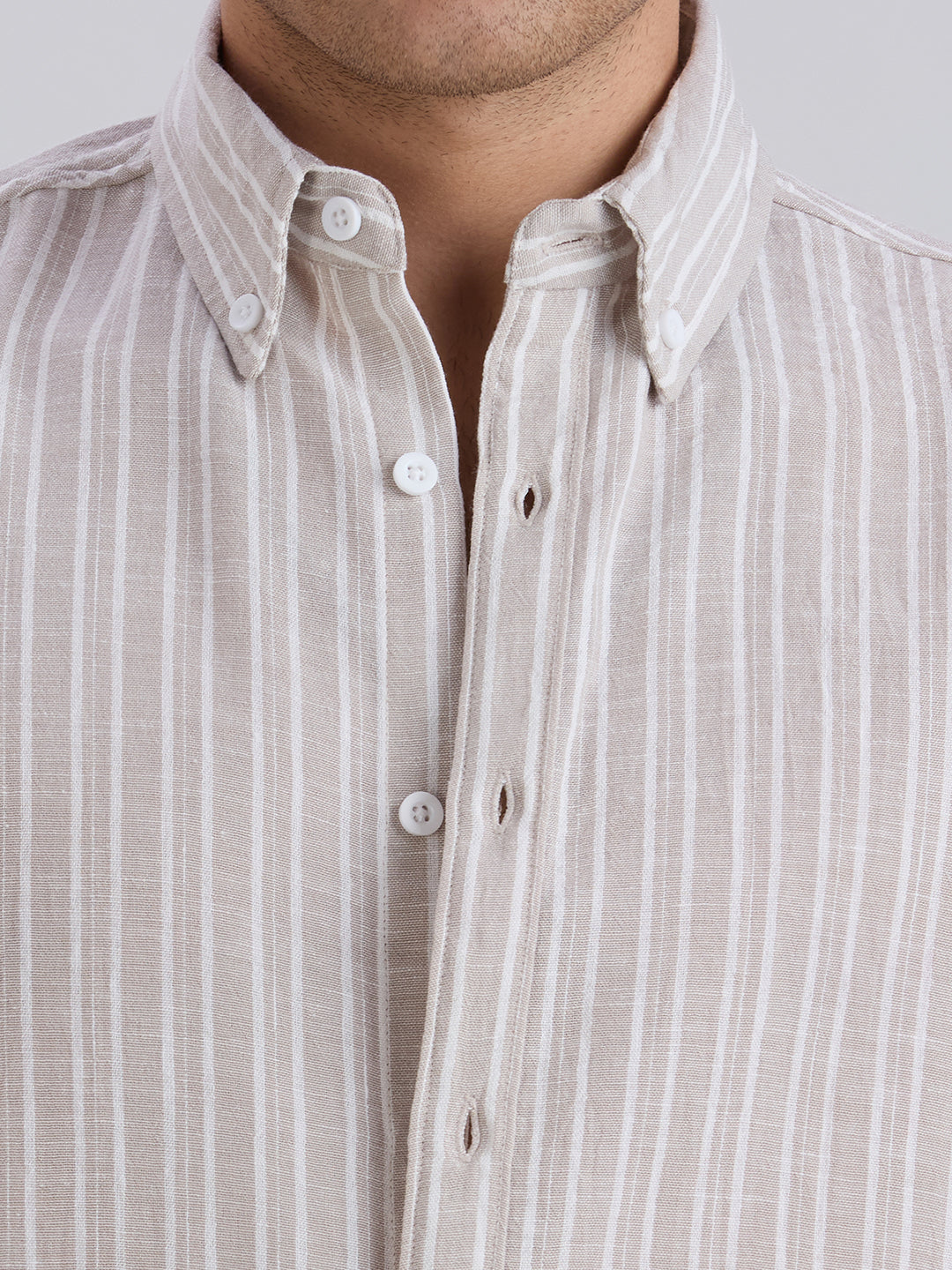 Horizon Stripes Shirt - Light Brown