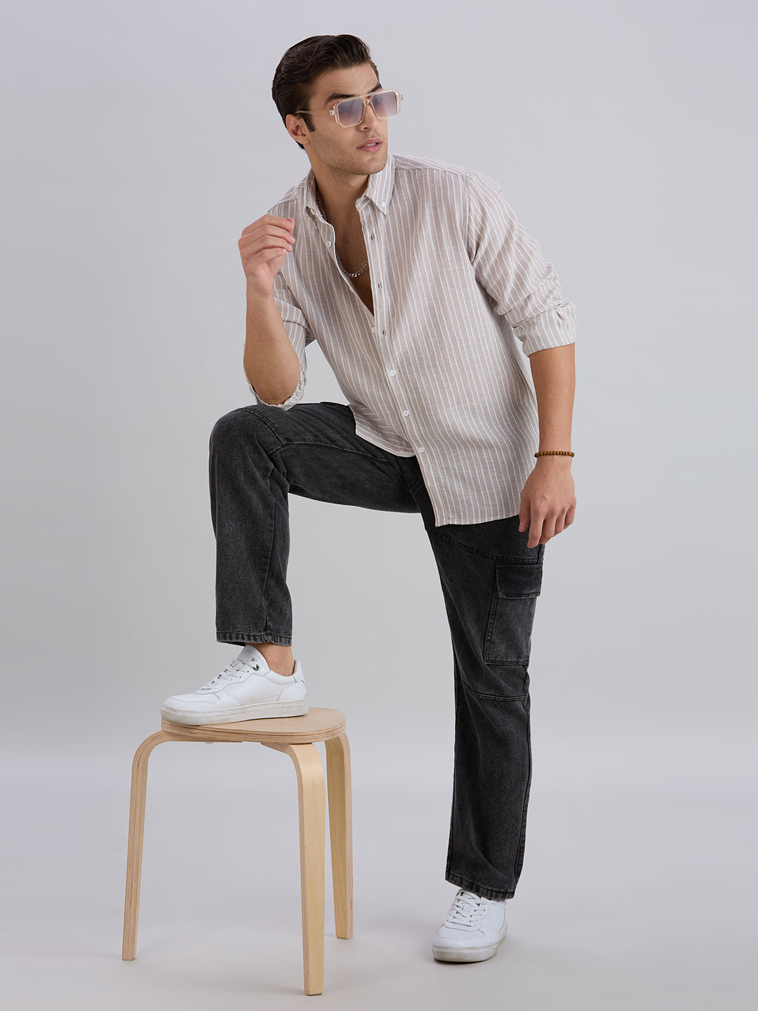 Horizon Stripes Shirt - Light Brown