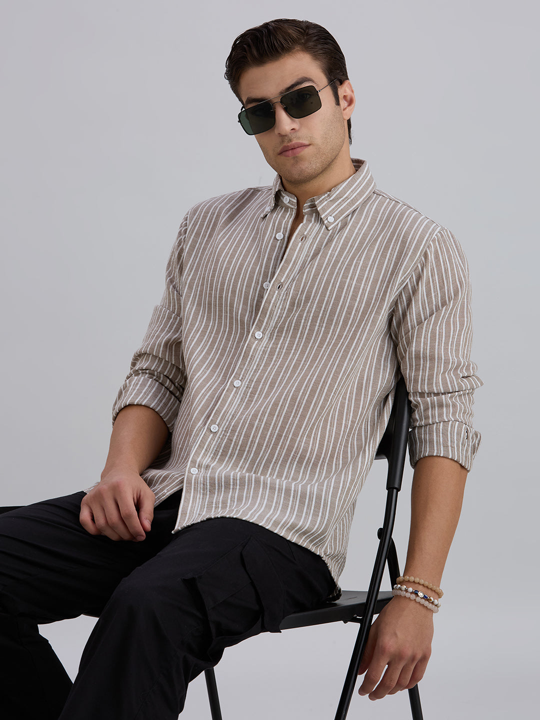 Horizon Stripes Shirt - Brown