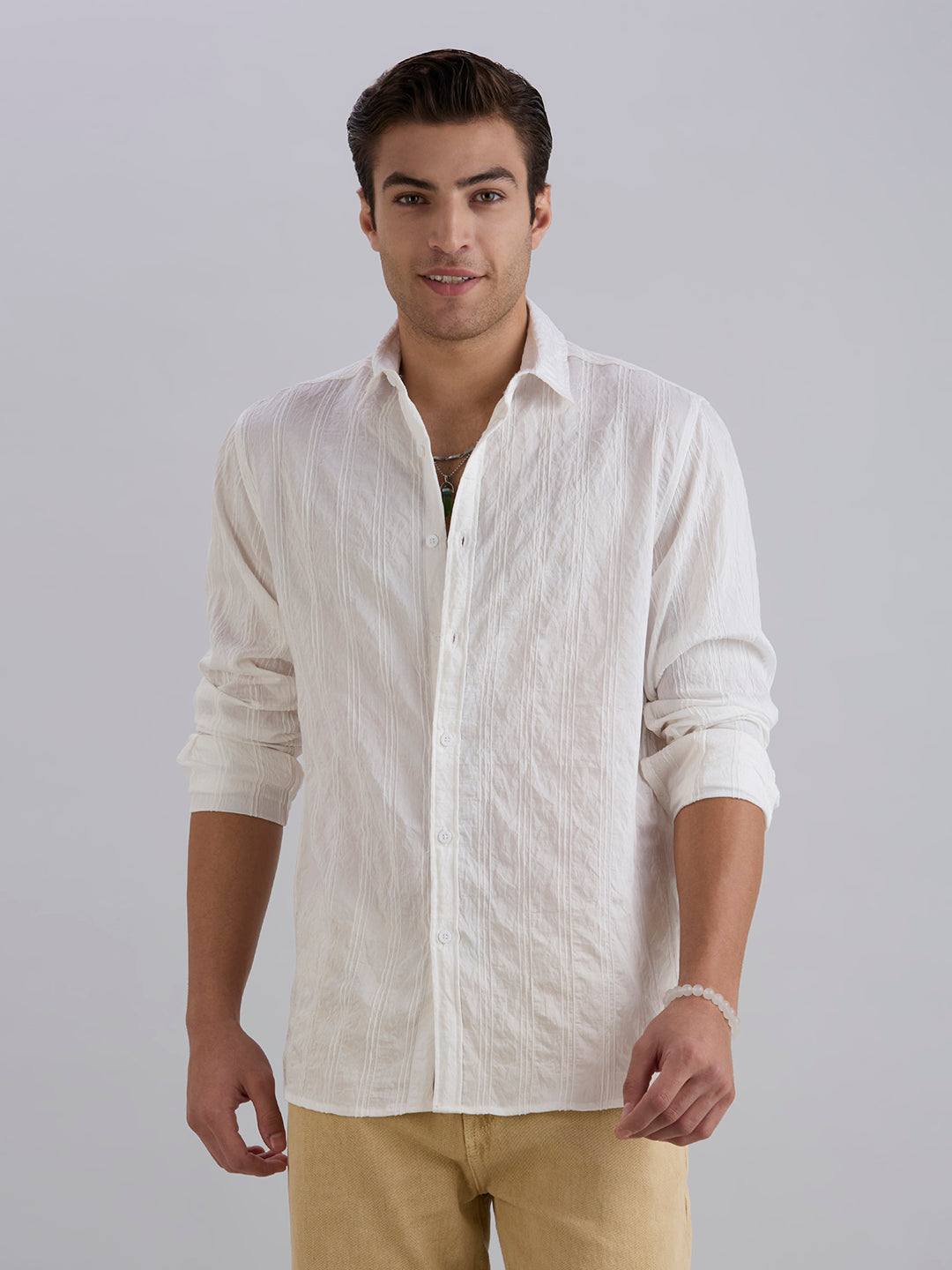 Crux Textured Shirt - White