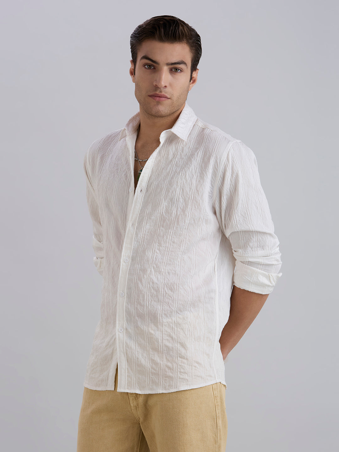 Crux Textured Shirt - White