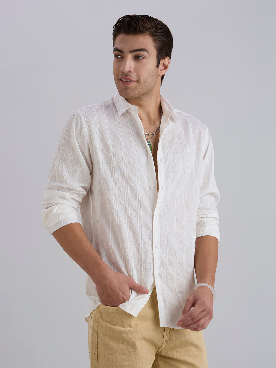 Crux Textured Shirt - White