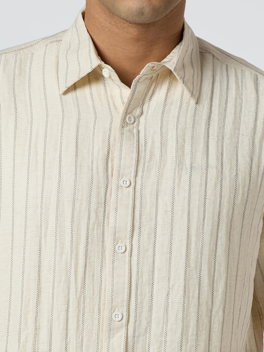 Ripple Half-Sleeves shirt - Cream