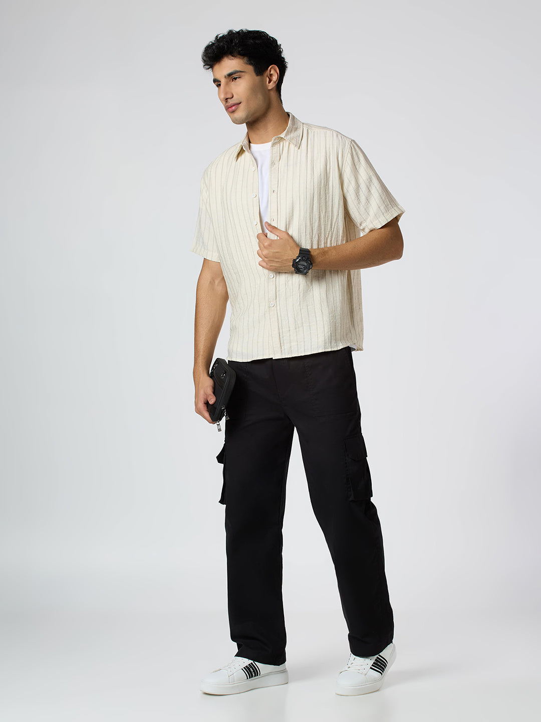 Ripple Half-Sleeves shirt - Cream