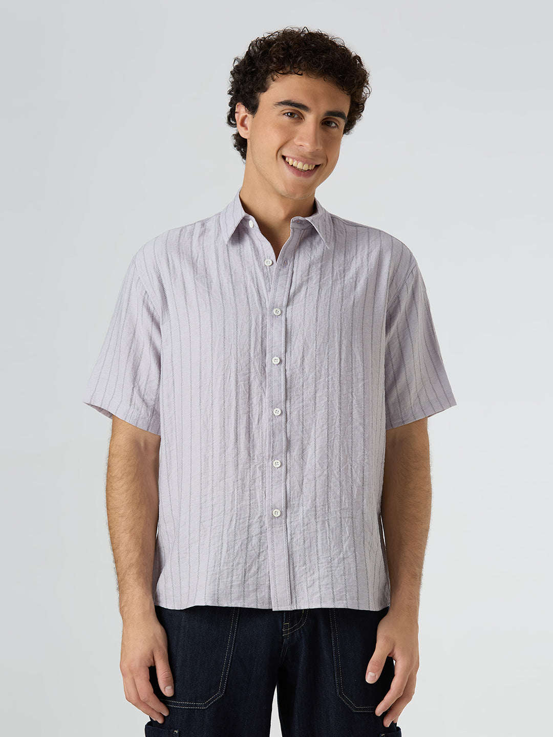 Ripple Half-Sleeves shirt - Lavender