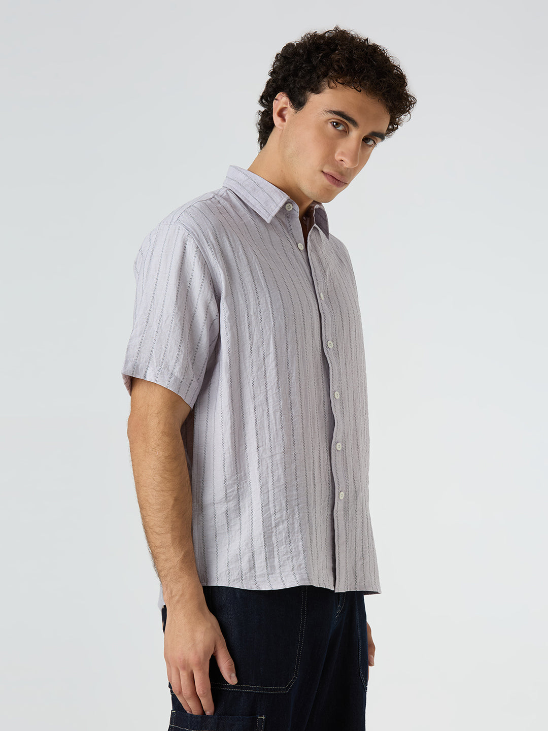 Ripple Half-Sleeves shirt - Lavender