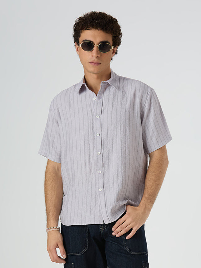 Ripple Half-Sleeves shirt - Lavender