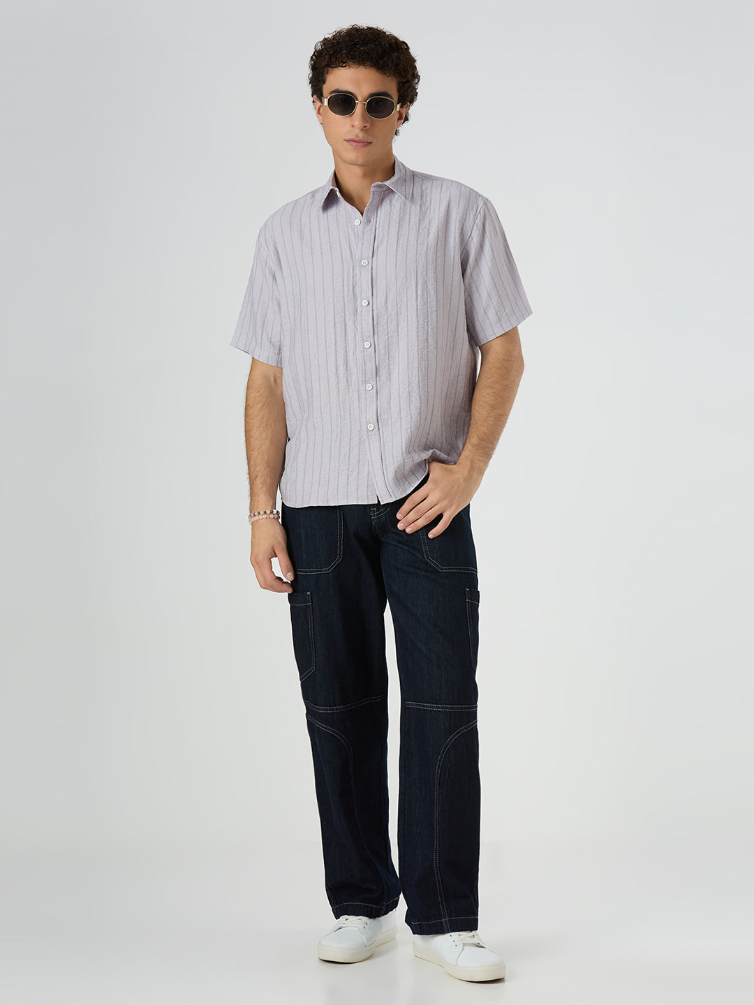 Ripple Half-Sleeves shirt - Lavender