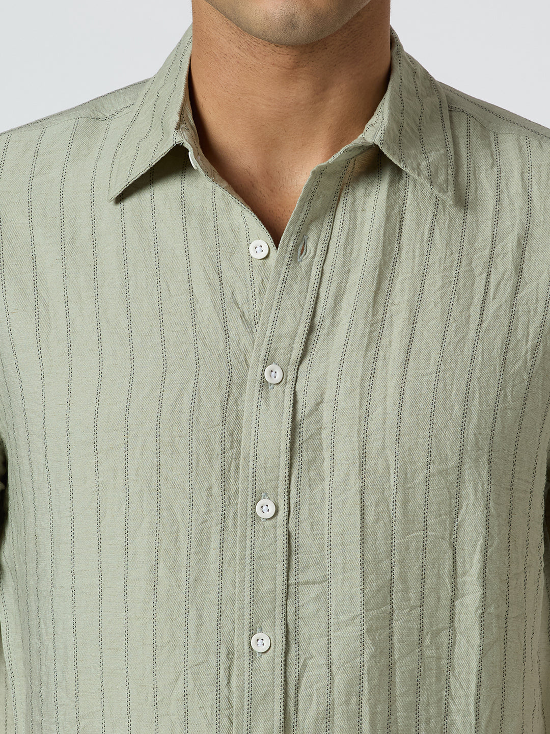 Ripple Half-Sleeves shirt - Sage Green