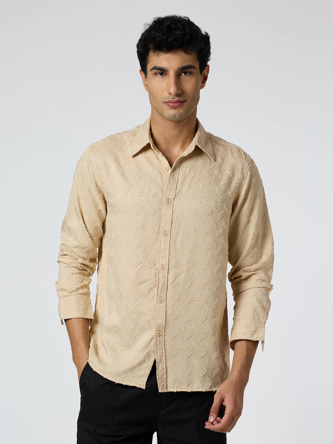 Sandwave Textured Shirt - Beige