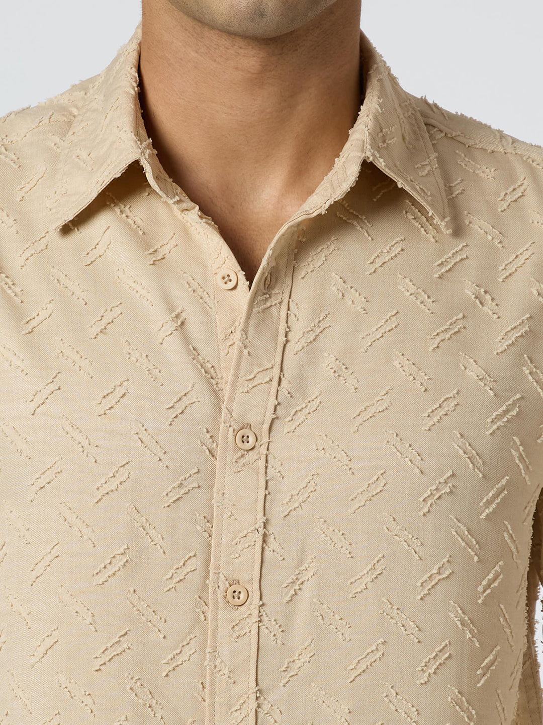 Sandwave Textured Shirt - Beige