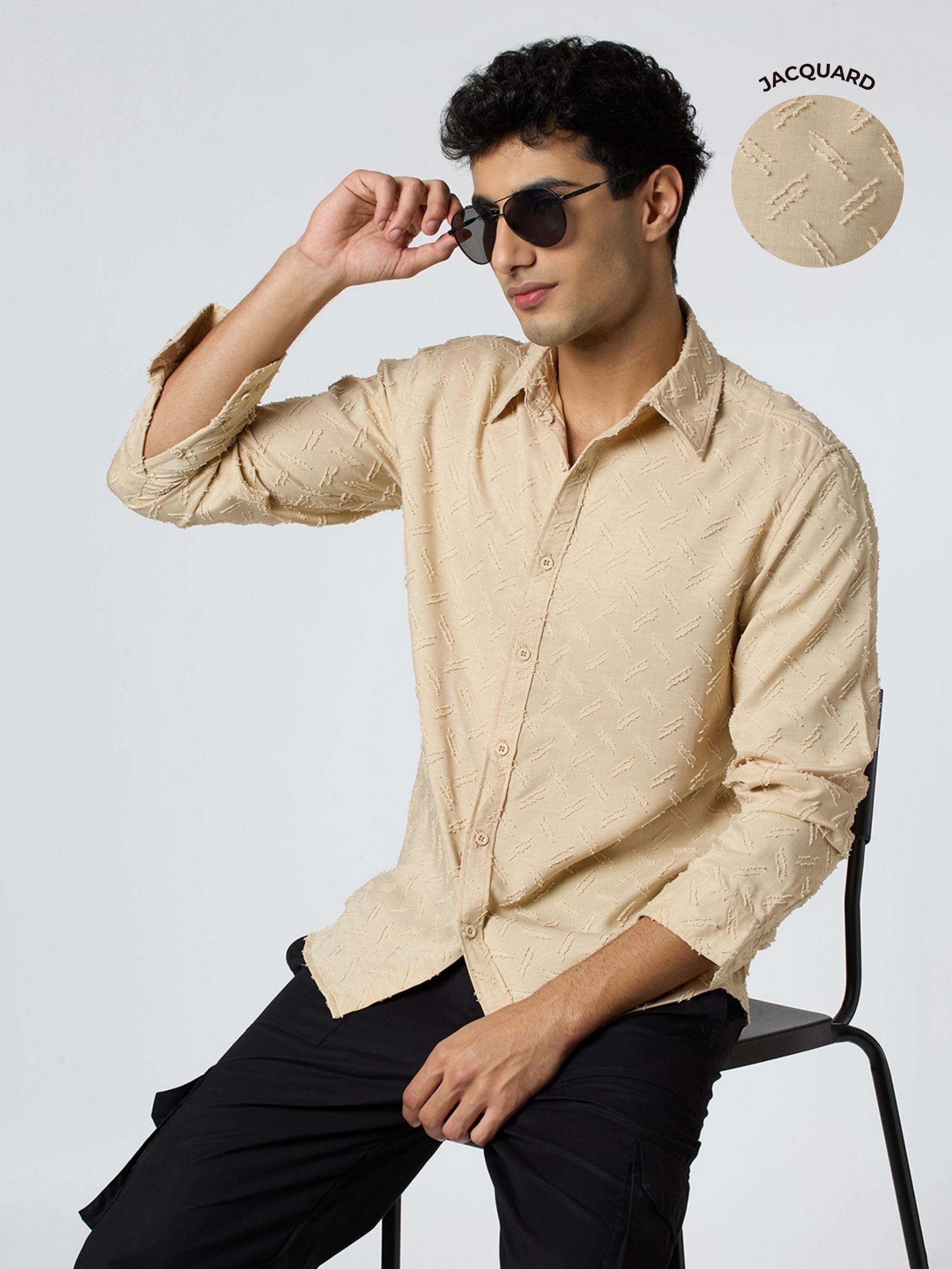 Sandwave Textured Shirt - Beige
