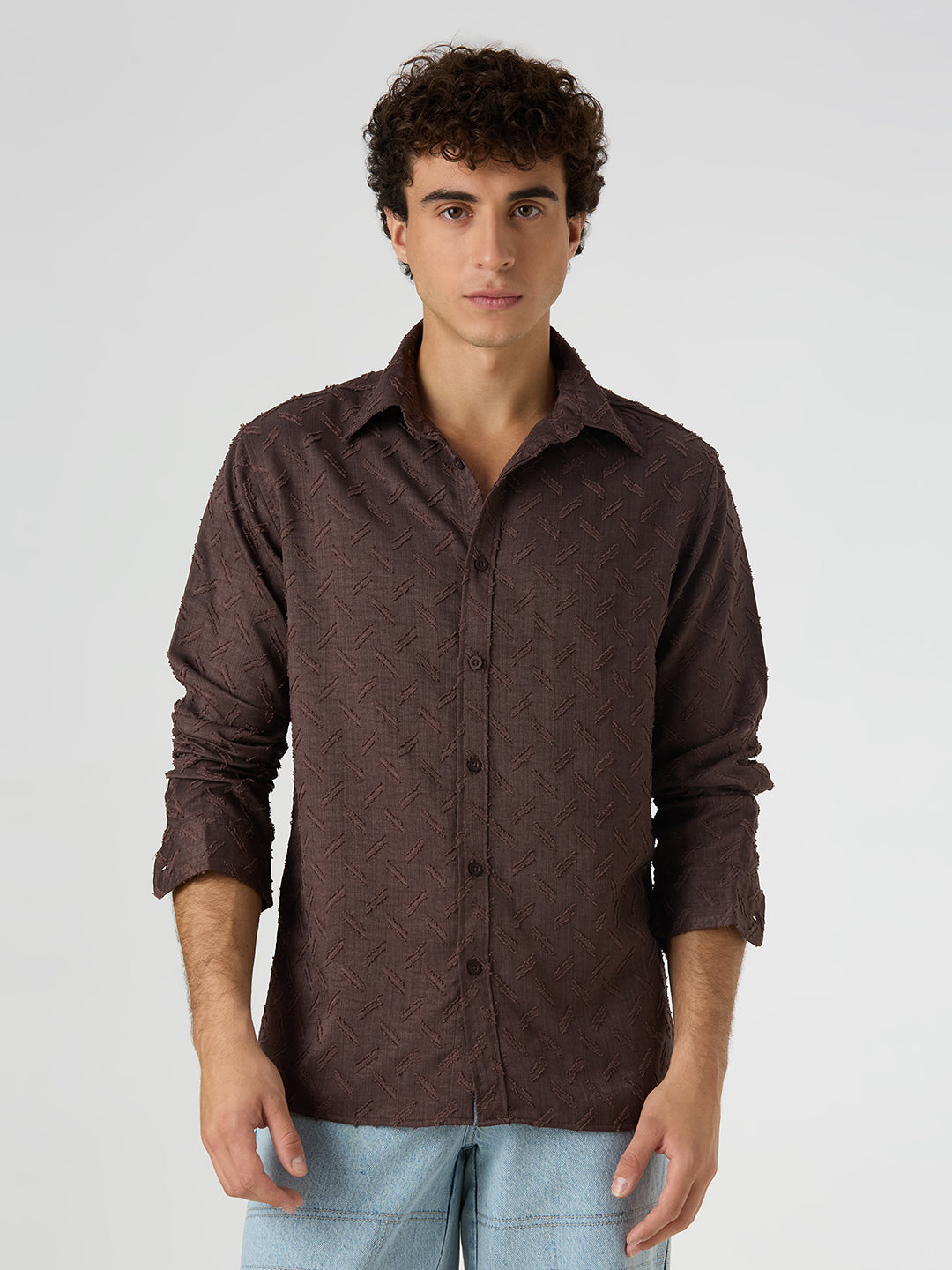 Sandwave Textured Shirt - Brown