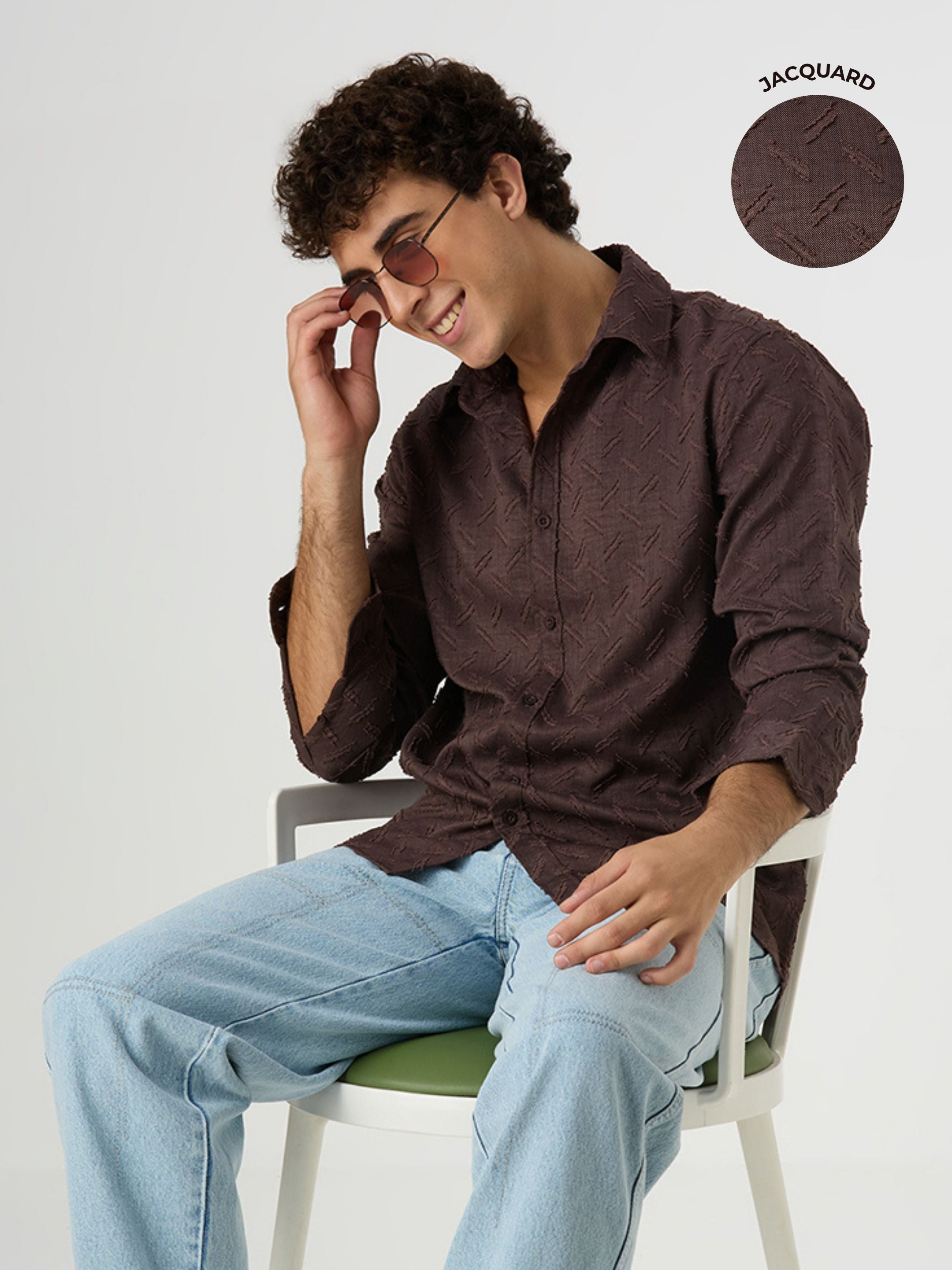 Sandwave Textured Shirt - Brown