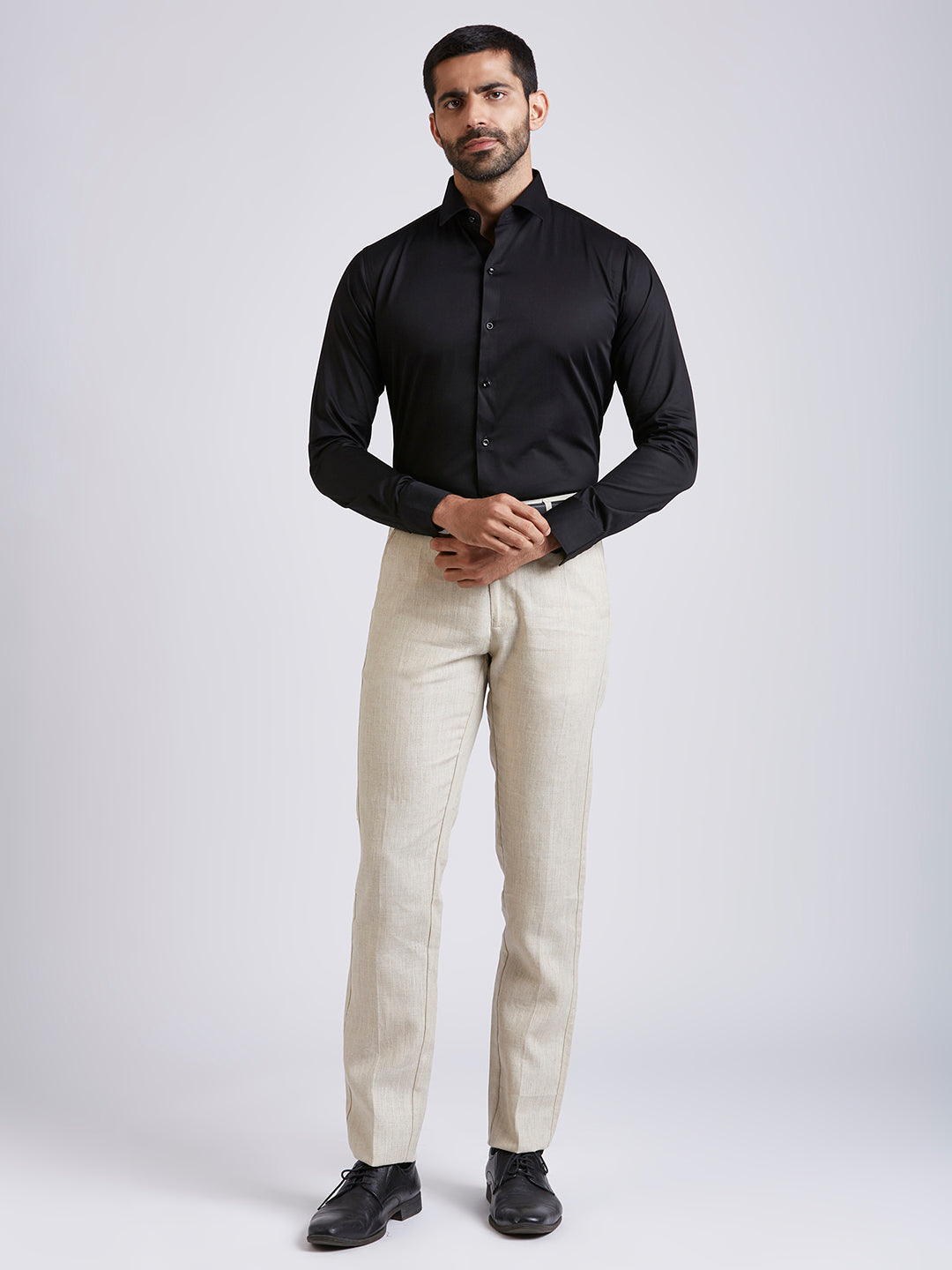 Chet - Satin Slim Fit Shirt - Black