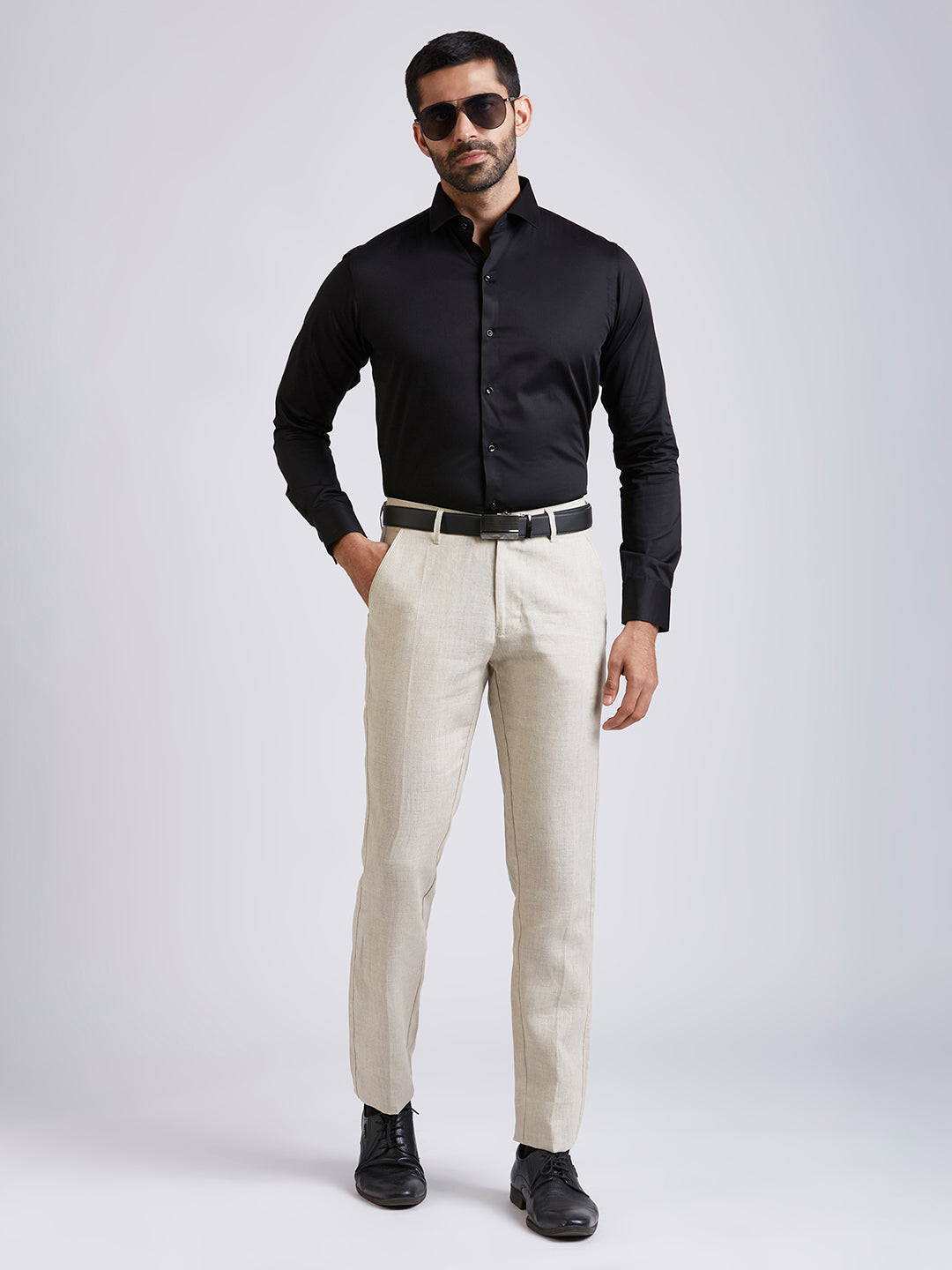 Chet - Satin Slim Fit Shirt - Black