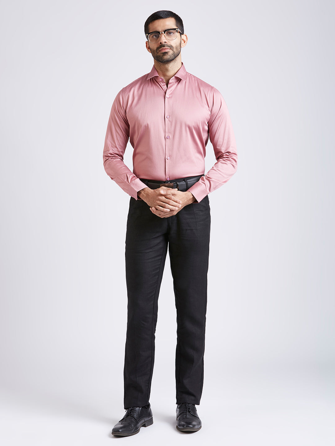 Propus -Satin Slim Fit Shirt - Pink