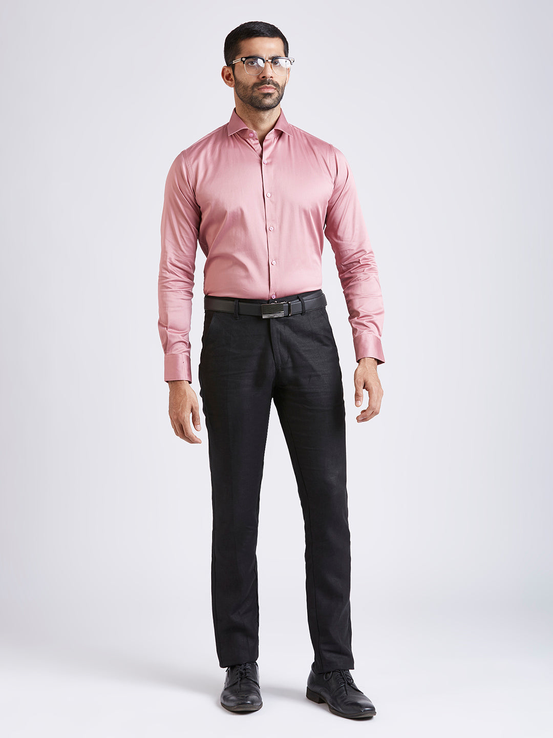 Propus -Satin Slim Fit Shirt - Pink