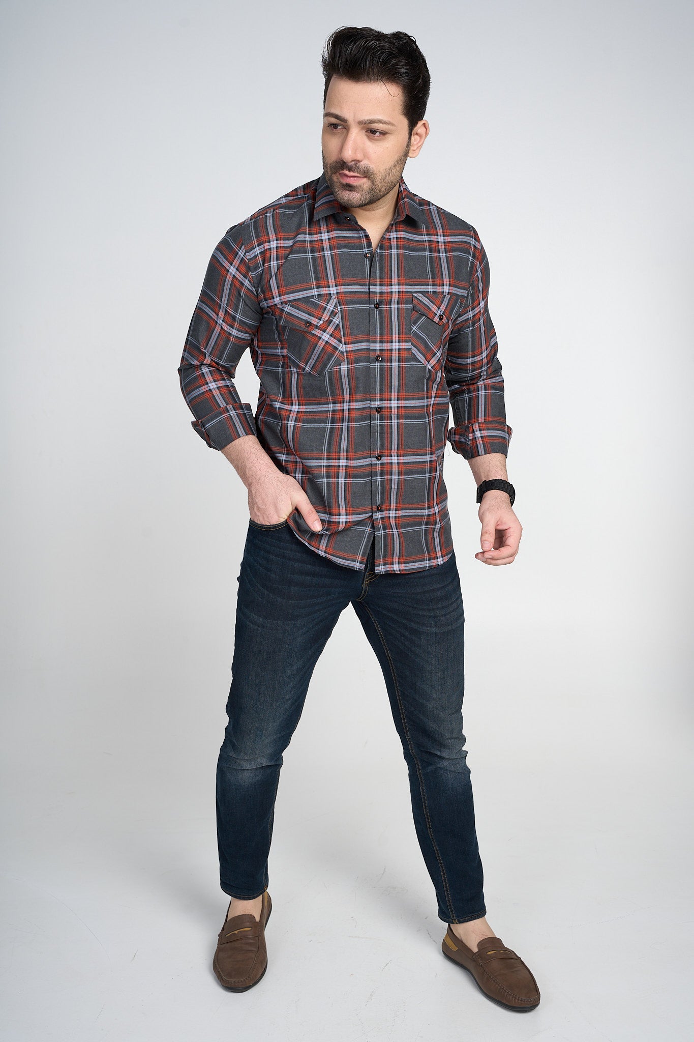 Tevel - Casual Double Pocket Slim Fit Shirt