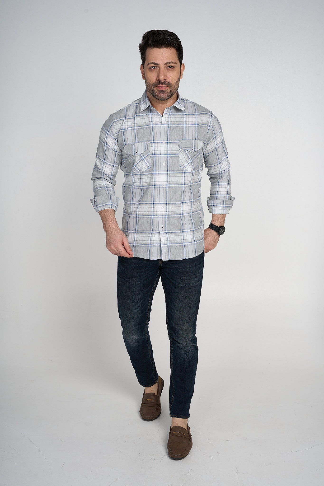 Miram - Casual Double Pocket Slim Fit Shirt