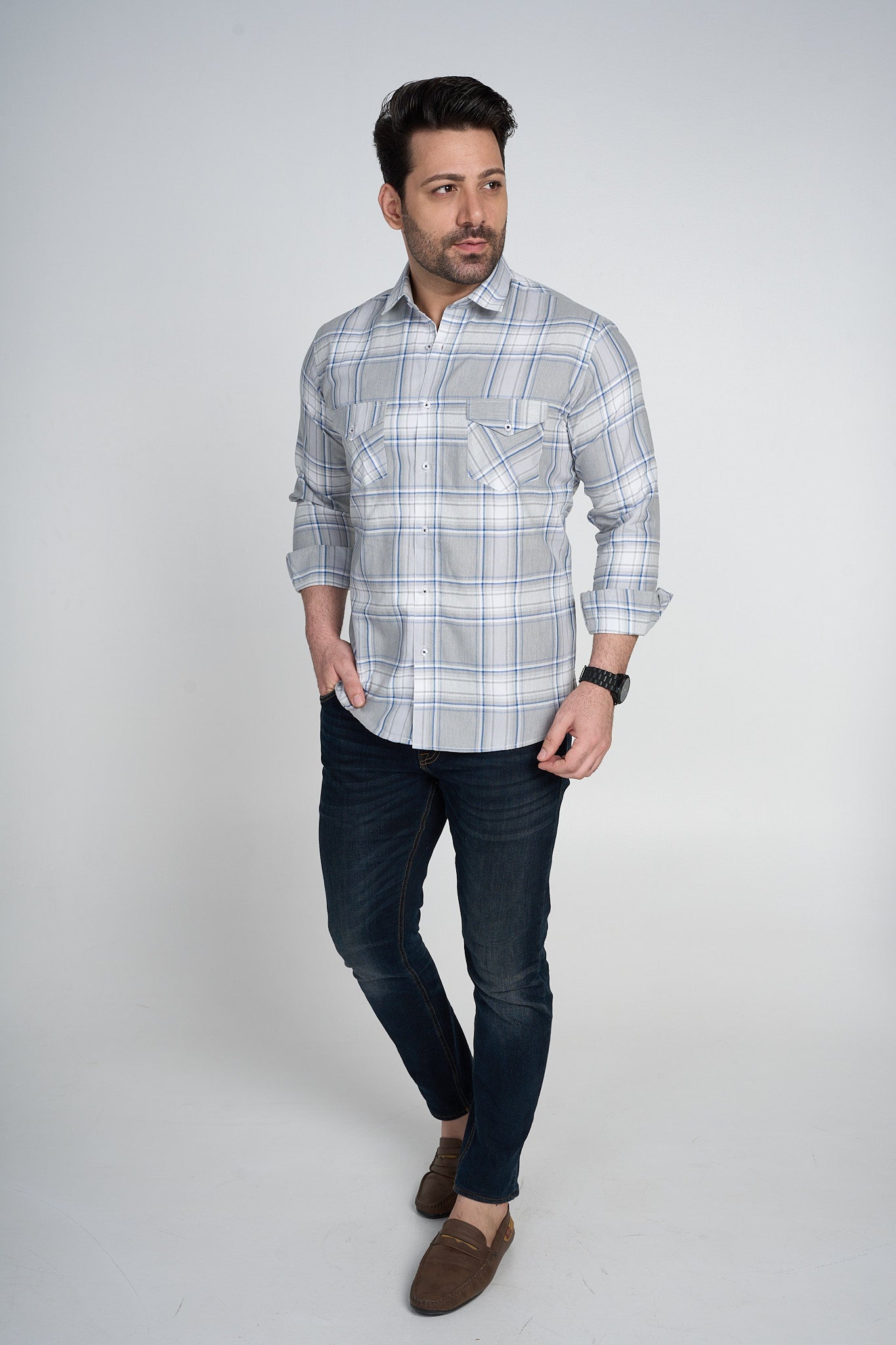 Miram - Casual Double Pocket Slim Fit Shirt