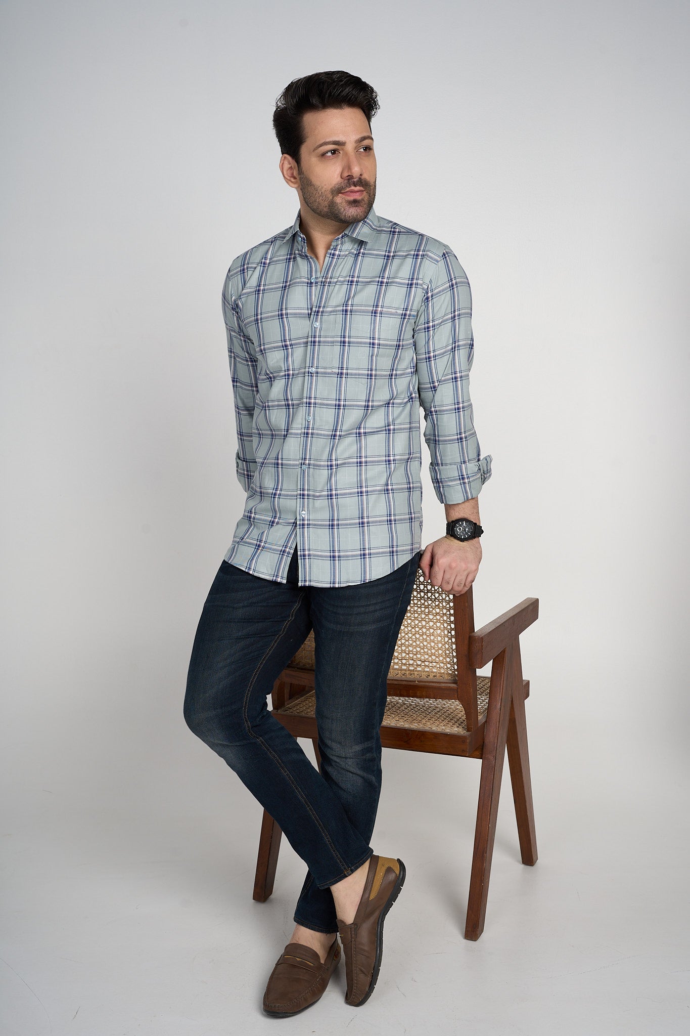 Torbay - Dobby Checkered slim fit shirt