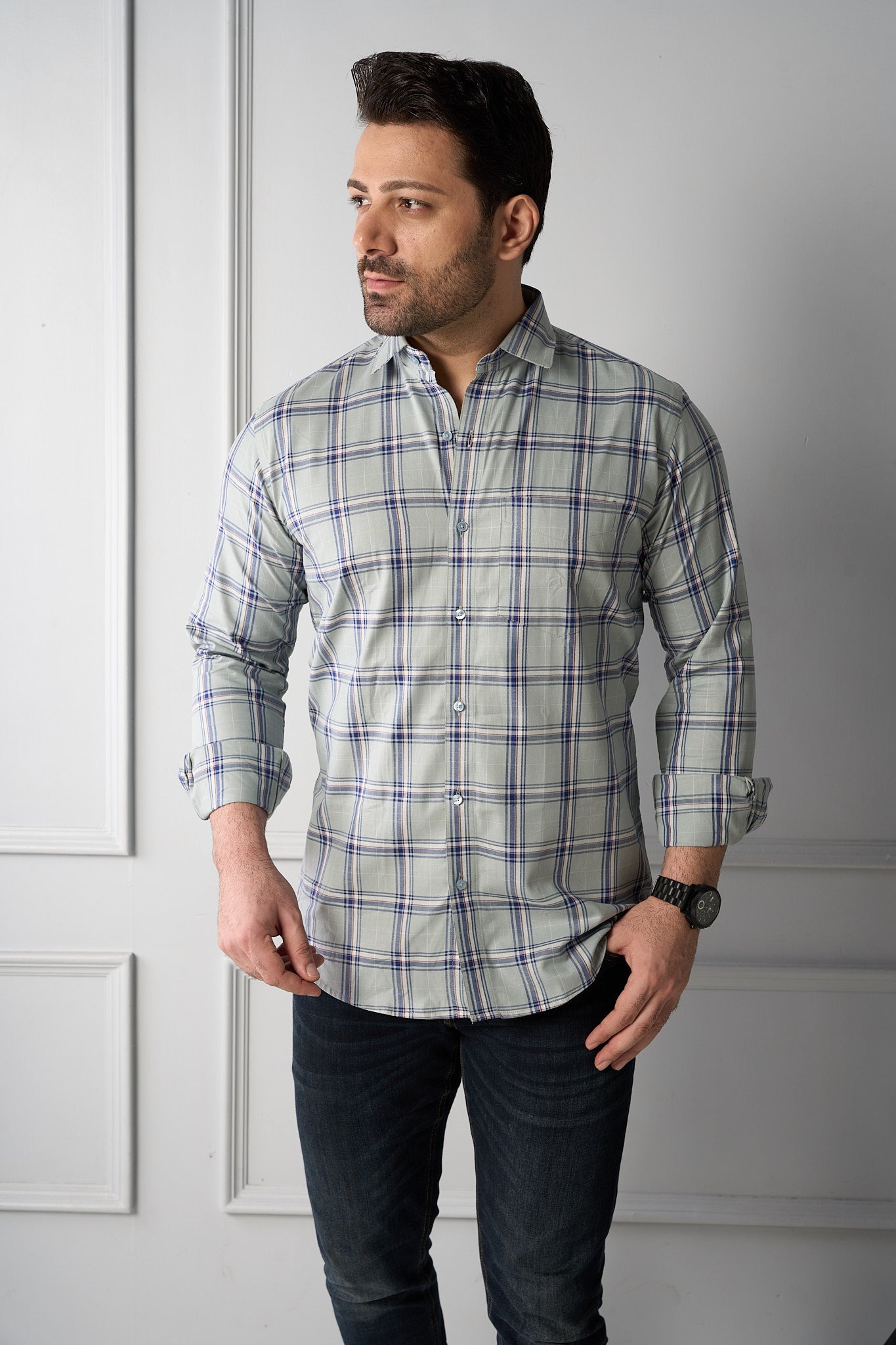 Torbay - Dobby Checkered slim fit shirt