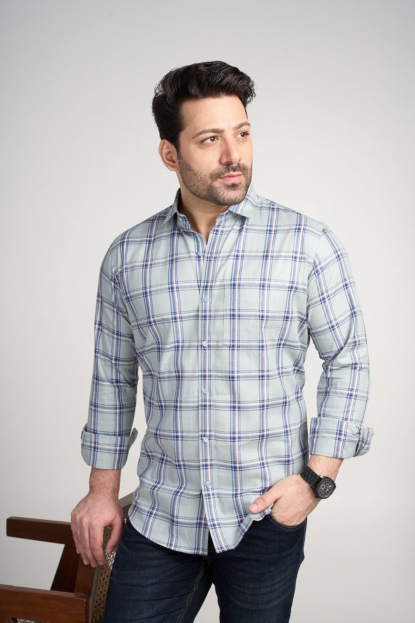 Torbay - Dobby Checkered slim fit shirt