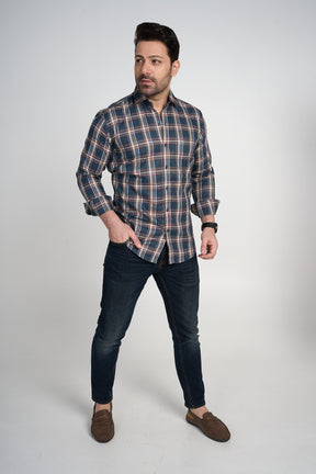 Falkirk - Dobby Checkered slim fit shirt