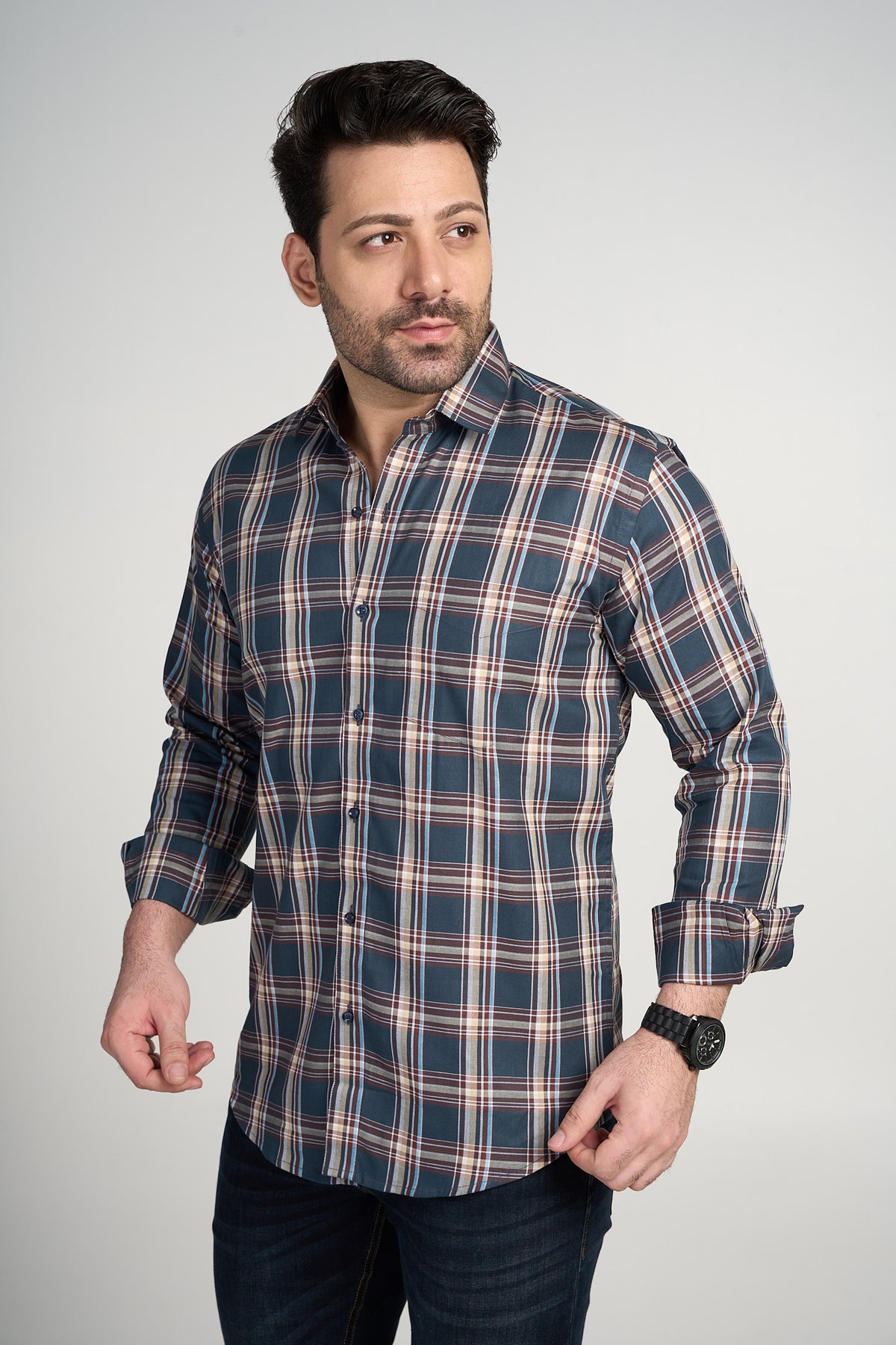 Falkirk - Dobby Checkered slim fit shirt
