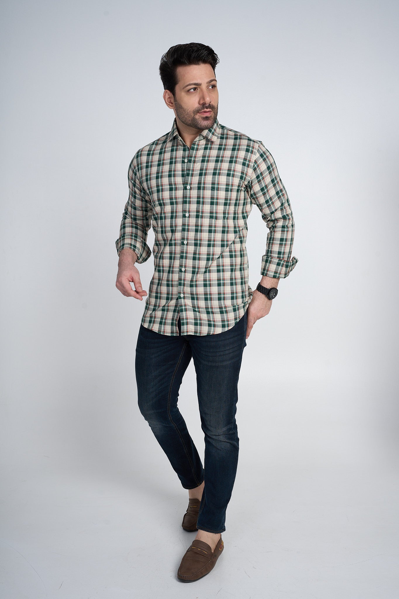 Cherwell - Dobby Checkered slim fit shirt