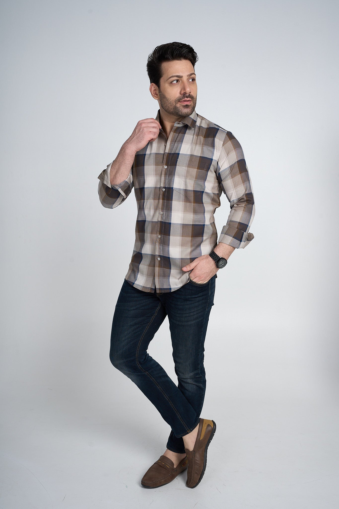 Kinross - Dobby Checkered slim fit shirt