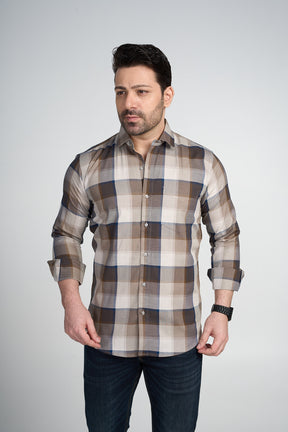 Kinross - Dobby Checkered slim fit shirt