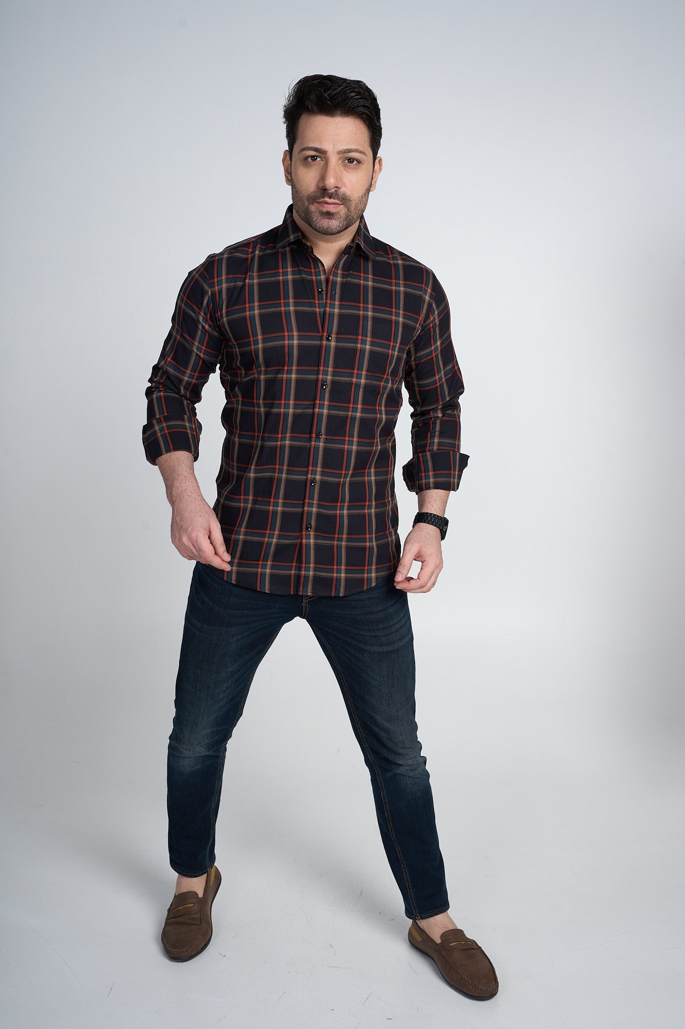 Basildon -  Dobby Checkered Slim fit Shirt