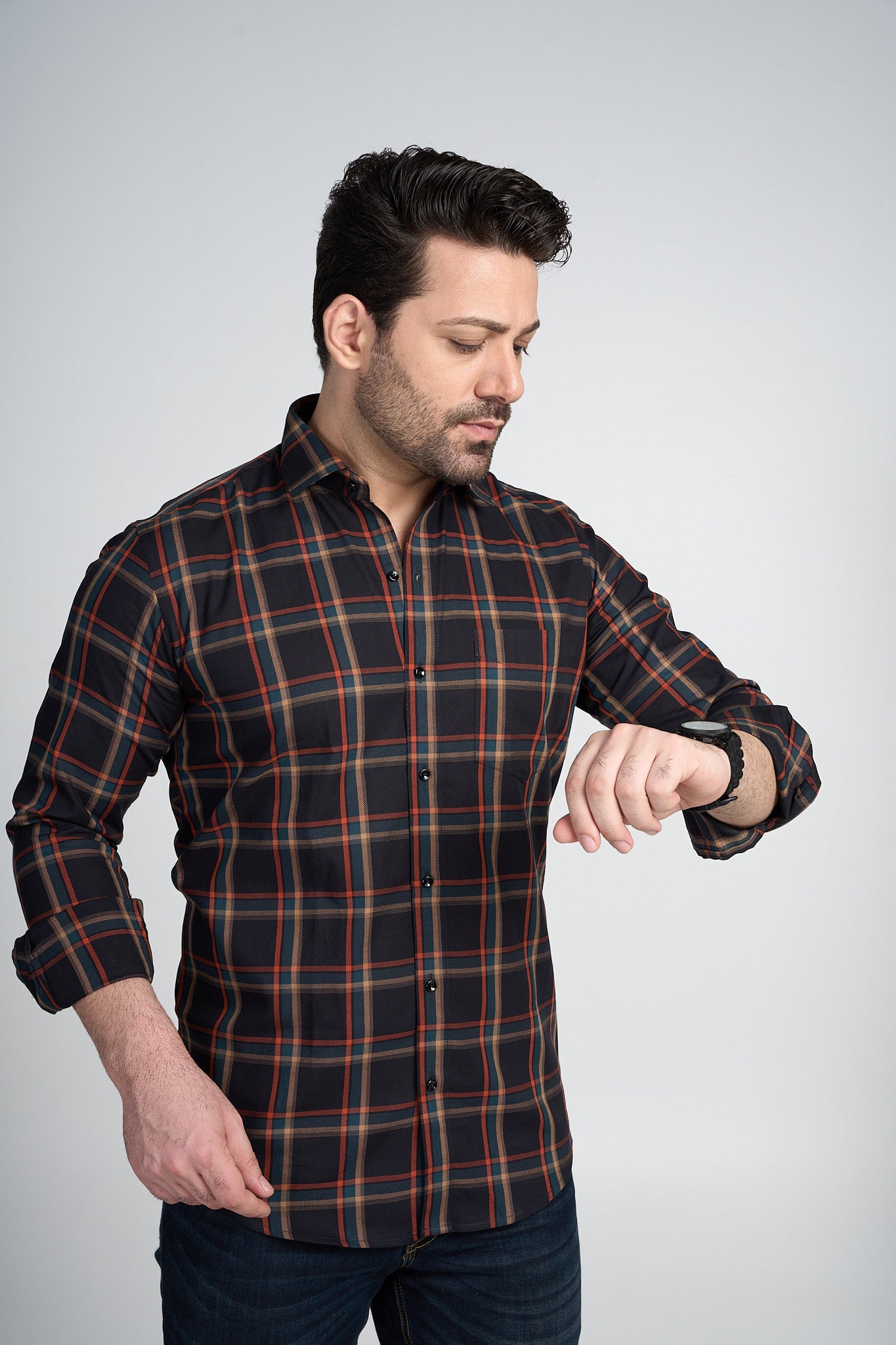 Basildon -  Dobby Checkered Slim fit Shirt